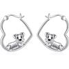 YFN Cat Gifts - Orecchini pendenti in argento Sterling a forma di gatto, per donne e ragazze, normale, Argento sterling, Non pietra preziosa