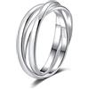 SILBERTALE Anello in argento 925, nodo intrecciato, 3 anelli, argento sterling 925, anello da donna, 3 in 1, anxiety sollievo girevole, Smalto, argento