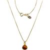 LA TRIADE STUDIO - Collana da Donna in Argento Sterling 925 Placcato Oro Giallo con Pietra Naturale a Goccia Colorata - Raffinatezza e Charme Unico. (OCCHIO di TIGRE)