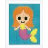VERVACO Kit Ricamo Principianti Educativo Attività Creative SIRENA Canovaccio per Mezzo Punto ca. 12,5 x 16 cm Set Fai Da Te Passatempi Creativi Beginner Long Stitch Embroidery