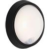 BRILONER Leuchten - Luce esterna a LED, lampada da parete da esterni incl. sensore di movimento e sensore crepuscolare, 12 watt, 1.150 Lumen, 4.000 kelvin, bianca/nera, rotonda, Ø 17cm