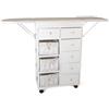 DRW Mobile Ferro da Stiro in Legno con cassetti e Ali Pieghevoli 122.5x30x83.50 cm