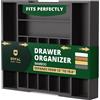 ROYAL CRAFT WOOD Organizer per cassetti da cucina in bambù di pregio - organizer per posate - vassoio portaposate e mestoli con divisori con scanalature per posate e utensili da cucina (9 scomparti,