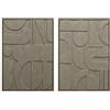 DRW Set di 2 Quadri Stile Moderno Astratto 3D Colore Bianco Arena 50x3x70 cm