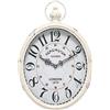 Menterry Oval Retro Wall Clock, Old-Fashioned Antique Design, Rustic Vintage Style, Battery Operated Silent Decor Wall Clocks for Farmhouse, Kitchen, Office (White Oval)
