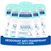 Narta - Deodorante da donna a sfera - Anti-traspirante Biotic Efficienza Anti-Odori 48h Ipoalergenico Senza alcool - confezione da 6 x 50 ml