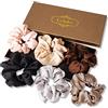 Lolalet [6 Pezzi] Lolalet Scrunchies per Capelli in Raso, Elastico in Scrunchies, Set Elastici Capelli Stoffa Raso per Donne Ragazze