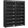 JIUYOTREE Scarpiera a 7 ripiani con copertura antipolvere, organizer per scarpe, armadio per scarpe, può contenere fino a 28 paia di scarpe per ingresso, corridoio, balcone, soggiorno, nero