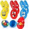 com-four® 24x Uova da riempire con Faccia Uova di Pasqua Colorate gusci in plastica apribili Decorazione Pasquale Vuota e Confezione Regalo