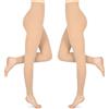 Wegitcs Collant a compressione medica, 15-20 mmHg, da uomo e da donna, Senza piedi/beige, XXXXL