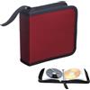 SZKKQKJ Borsa per CD, custodia per CD, custodie per CD, custodia per dischi CD DVD per 40 dischi, custodia per CD per auto e casa (rossa)