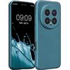 kwmobile Custodia Compatibile con Honor Magic8 PRO Cover - Protezione Back Case Morbida - Silicone TPU Effetto Metallizzato Blu Caraibi metalizzato