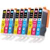 Tinnee CLI-526 Cartucce Compatibili per cartucce Canon MG6250 Canon 525 525XL per Pixma IX6550 MX715 MX885 IP4850 IP4950 IP6550 MG5120 MG5150 MG6150 MG6250 MG8150, 3 Ciano 3 Magenta 3 Giallo