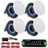 STUDIOFINIX Set di altoparlanti da soffitto Bluetooth a 2 vie da 10 cm, 320 watt, per home theater, soggiorno, ufficio, montaggio a incasso (4 altoparlanti)