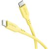 goobay Cavo in silicone da USB-C a USB-C 1,5 m, giallo - ricarica rapida 60 W PD, trasferimento dati 480 Mbit/s, flessibile, antigroviglio, con fascetta, per smartphone, notebook, console, ecc.