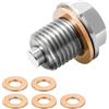 DEANKEJI Tappo Coppa Olio Motore, M14 x 1,5 Tappo Olio Motore, Acciaio Inox Vite Magnetica di Scarico Dell'olio, Magnetico Bullone Tappi Coppa Dell'olio, con 5 Rondelle, per Auto, Motociclistico