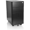 HJH Office 743017 Piedistallo mobile stretto COLOR I acciaio nero Cassettiera con rotelle, cartella sospesa A4, chiudibile a chiave
