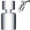 Genérico Aeratore per rubinetto - Universale e Regolabile | Estensore rubinetto da cucina - Multiple modalità | Adattatore girevole per risparmiare acqua - Economico | Set completo con kit di installazione (2