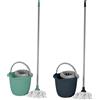 Urban Living PALIO 10L CESTINO SPAGNOLO + 1,1M MANICO + MOP 2 COLORI BLU NOTTE/GIADA POLVEROSA
