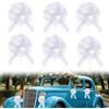 EQLEF Fiocchi per Auto Matrimonio con Diametro 20cm, Grande Auto Tirare Arco Arco Bianco per Regalo Imballaggio per Fiori Torta Decorazione e Natale San Valentino Regalo (Confezione di 6 Pezzi)