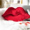 Ashler Home Deco Ashler - Cuscini 3D a forma di labbra, con inserto in morbido velluto incluso, a forma di labbra, per letto e soggiorno, colore rosso, 24 x 30,5 cm