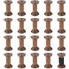 BENECREAT 16 bobine vuote antiche, 50 mm, bobine vuote in legno, bobine per lavori fai da te