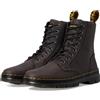 Dr. Martens Combs Leather Gunmetal Saddleback Platform, 39 EU, Nero, 39 EU