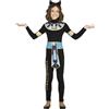 FIESTAS GUIRCA Costume da Gatta Egiziana Ragazza - Vestito per Bambini con Fascia Gatto Nero e Scimmia Egiziana per Ragazze di 10-12 Anni