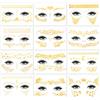 HOWAF 12 Fogli Metallico Tatuaggi Temporanei Donna Ragazze, Face Tatuaggio Adesivo Glitter Viso Adesivo Flash Dorato Tatuaggio Temporaneo per Adulti Rave Festival Feste Carnevale Occhi Faccia Body Art