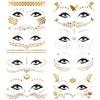 Konsait 8 fogli face tatuaggio adesivo metallico tatuaggio temporaneo falso impermeabile viso flash tatuaggio per Adulti donne Bambini