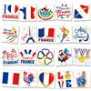 DPKOW 80pcs Giochi Estivi Francia Tatuaggi Temporanei per Kit Supporter Francia Fan, Tatuaggio Francia Bandiera Allez J'aime la Francia Tatuaggio per Make Up Francia Body Art Tattoo Accessori