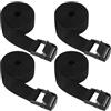 KOXXIAMOQ 4 cinghie di fissaggio nere, 25 mm x 2 m, cinghie regolabili con serratura, per biciclette, auto, moto, campeggio, pacchi bagagli