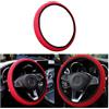 CGEAMDY Coprivolante Auto Universale Diametro 37-38 cm, Coprivolante Elastica del Volante, Microfibra Traspirante in Seta Ghiaccio, Calda in Inverno e Fresca in Rstate, Antiscivolo (Rosso)