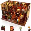 Foyucool DIY Miniature House, Kit Casa delle Bambole in Legno da Montare, Modellino Creativo per Adulti, Compleanni e Natale, Loft retrò