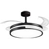 BEL AIR HOME - Ventilatore da Soffitto ROBIN - Motore DC Silenzioso - Luce LED 36W con 3 Temperature di Colore - Pale Scomparsa - Telecomando Incluso - Nero, Metallo