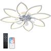 RRBEST LED Lampadario Ventilatore da Soffitto,Moderno Dimmable Ventilatori, Ventilatore da Soffitto con Luce e Telecomando,per Illuminazione Interna del Soggiorno Della Camera da Letto