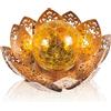 Funmo Lampada Fiore di Loto LED, Lanterna Solare Fiori di Loto, Lanterna Solare per Esterno con Sfera in Vetro Crack, Lampada Solare di Loto, LED Loto Luci a Fiori in Metallo per Decorazione del Giardino