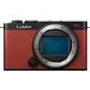 Panasonic LUMIX S9 solo corpo Jet Black x pelle rosso cremisi