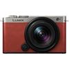 Panasonic LUMIX S9 N Kit 18-40 mm argento scuro x pelle rosso cremisi