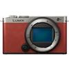 Panasonic LUMIX S9 solo corpo argento scuro x pelle rosso cremisi