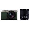 Panasonic LUMIX S9 W Kit 18-40 mm + 50 mm argento scuro x pelle oliva scura