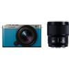 Panasonic LUMIX S9 W Kit 18-40 mm + 50 mm argento scuro x pelle blu turchese