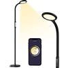 meross Lampada da Terra LED Homekit Integrata, meross Piantana ad Angolo per Soggiorno, per Siri, Alexa e Google Home, con Luminosità Regolabile, Collo di Cigno Girevole a 360° e Telecomando (MSL610HK)
