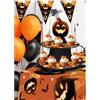 FIESTAS GUIRCA | Vassoio a 3 Pavimenti Zucca (40 x 30 cm) - Decorazione da tavolo per feste di Halloween terrificanti - Ideale per celebrazioni spaventose - Arancione nero