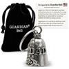 Guardian Bell Campanello portafortuna con portachiavi e sacchetto regalo in velluto nero, campanello per moto, peltro senza piombo, regalo di buona fortuna per amici e familiari, campanello per bici,
