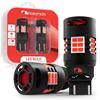 Nakamichi Lampadina SMD LED T20 7443 7441 7444 (W21/5W) CANBUS senza errori con ventola 12.000 giri/min per retromarcia freno indicatore di direzione, fanale posteriore (Rosso Monza, 30 LED, 2 Pezzi)