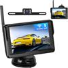 CAMECHO 5 Pollici Monitor per Auto,Kit Telecamera Retromarcia Wireless con IP69 Impermeabile,Visione Notturna Telecamera Posteriore per Auto Minivan SUV-12V