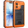 Beeasy Cover per iPhone 17 IP68 Impermeabile Custodia Militare Antiurto Resistente 360° Metallo Armor Protezione Schermo Integrata Rugged Robusta Indistruttibile Subacquea Antipolvere Arancione