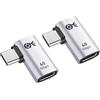 Cable Matters 2-Pack 40Gbps Adattatore USB C piatto ad angolo retto con 240W PD (Adattatore USB C a 90 gradi) - Porta Thunderbolt 4, USB4, Thunderbolt 3 compatibile con iPad Pro, iPhone 15, Steam Deck