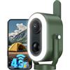 Xega 4G LTE Telecamera Magnetica con SIM scheda 2K HD Telecamera di Sicurezza Senza WiFi Portatile per Esterni 6000 mAh Batteria Rilevamento Umano PIR per Camper/Campeggio/Viaggi/Picnic IP65